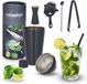 Merkloos Relaxdays Cocktailset 5-delig - RVS - Zwart