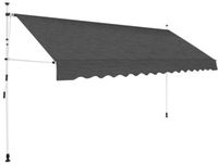 vidaXL Luifel handmatig uittrekbaar 350 cm antraciet