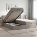 Maison Exclusive Lit Ottoman exclusif, avec matelas et éclairage LED taupe, dimensions 200 x 200 cm, revêtement en tissu