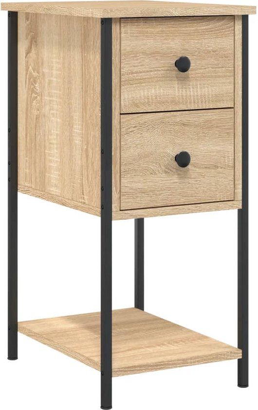 vidaXL Nachtkastje 32x42x70 cm Bewerkt Hout Sonoma Eikenkleurig