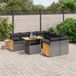 Maison Exclusive - Ensemble de meubles de jardin 9 pièces avec canapé et coussins, noir, en polyrotin