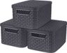 Curver Style Opbergboxen met deksel S - 6 liter - 3 stuks - Antraciet