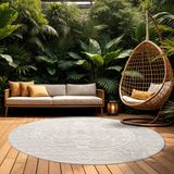 Paco Home Vloerkleed Rond 200 cm Crème 3 Polypropyleen Laagpolig