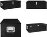 vidaXL Coffre de rangement en aluminium - Noir - 90x47x33,5 cm