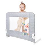 Interbaby Veiligheidshek voor kinderen, inklapbaar, 90 cm, bedhek voor kinderen tussen 18 maanden en 5 jaar, eenvoudige installatie, veilig, compatibel met uitschuifbedden, giraffe