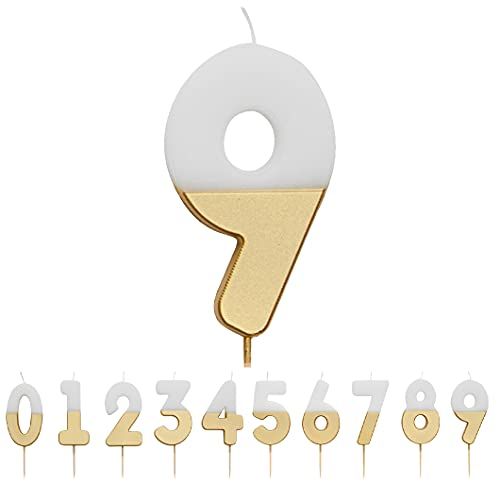 Talking Tables Gold Number 9 Candle Cake Topper