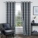 always4u Grijze geruite tartan gordijnen hoogland wollen look check moderne klassieke raambekleding gordijn/gordijnen voor woonkamer 2 panelen grijs 137 x 160 cm