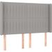 Tête De Lit Headboard with Ears Gris Clair Tissu 147x16x118/128 Cm