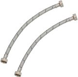 KOTARBAU® 2 Stuks - Flexibele Aansluitslang 1/2" x 1/2" - Flexibele Kraanslang 40 cm - Sanitaire Aansluitslang - Flexibele Verbindingsslang - Aansluitslang Armatuur - met Roestvrijstalen Vlechtwerk