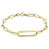 Lucardi 14 Karaat Geelgouden Paperclip Armband - 19 cm
