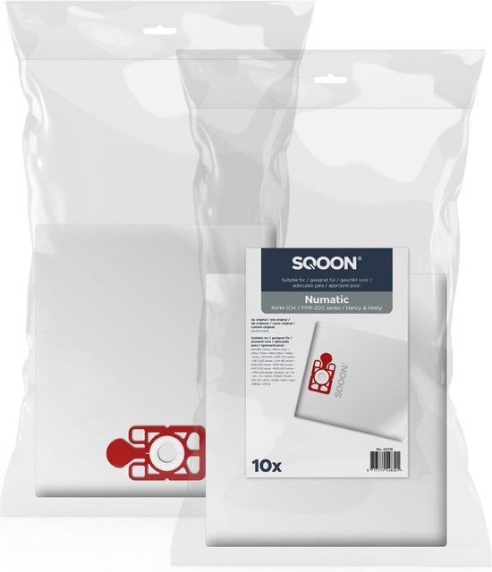 SQOON® Stofzuigerzakken Numatic NVM-1CH Henry/Hetty/James - 10 stuks