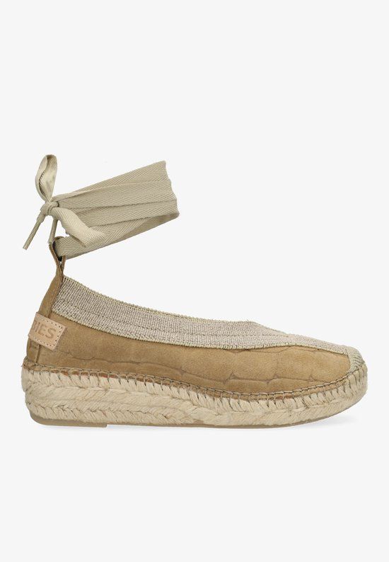 Shabbies Amsterdam Palma Kimono Espadrille Croco Zand - Maat 40