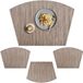 Merkloos PVC Sets de table en forme de coin Sets de table lavables en vinyle pour table ronde Lot de 4 - brun