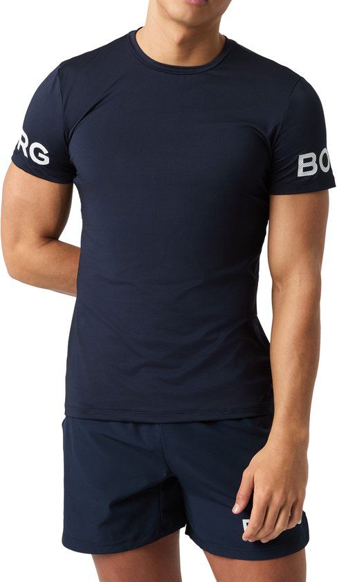 Björn Borg T-shirt - blauw - Maat S - Mannen