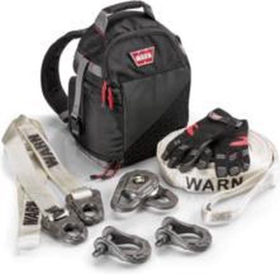 Warn Recovery Set EPIC - Medium - for winches up to 5443kg - Warn 97565 - Complete with tree strap, D-shackle, pull rope, gloves and snatch block