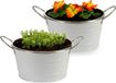 Arte r Plantenpot/bloempot teil - 2x - zink - wit - D20 x H11 cm