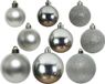 Decoris Boules de Noël - 26x pc - argent - 6-8-10 cm - plastique - décoration de Noël