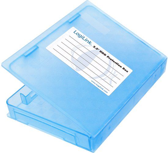 LogiLink Afsluitbare bescherm box voor 2x 2,5'' HDD/SSD / blauw