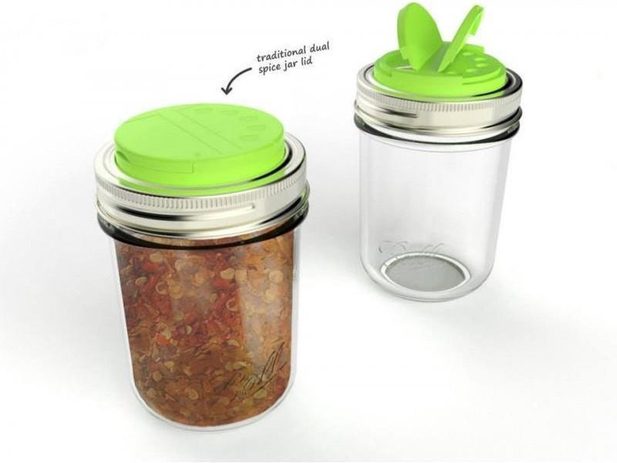Jarware Jar Ware Kruidenpotje - Voor Mason Jars - Herbruikbare & Universele - Groen