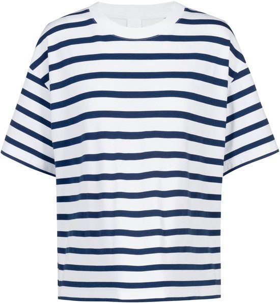 Mey T-shirt Serie Breezy Stripes Vrouwen Korte mouw Blue Zodiac Gestreept Katoen/Elastaan S
