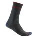Castelli Chaussettes Distanza 20 Gris Rouge, Taille S/M
