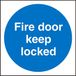 Seco Fire Door Keep Locked Sign, 100mm x 100mm - Zelfklevend Vinyl, Groen