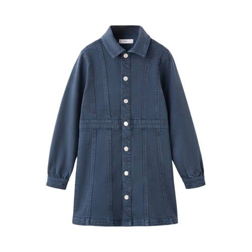 Mango Kids denim spijkerjurk dark blue denim