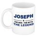 Bellatio Decorations naam cadeau mok - Joseph - man myth legend - koffiemok - 300 ml - collega - vaderdag