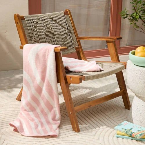 BEACHWAVE strandlaken Swirl - roze/wit (velours) (180x100 cm)