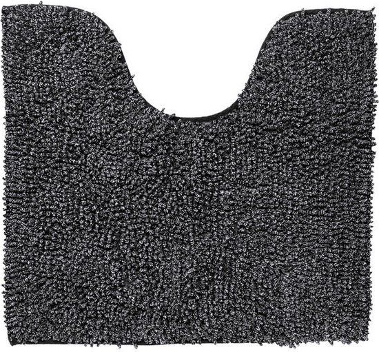 Sealskin Misto Toiletmat - 55x60 cm - Zwart - Katoen - Hoogpolig - Met uitsparing