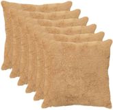 vidaXL Taie d'oreiller 6 pièces Taupe 55 x 55 cm Fausse fourrure de lapin
