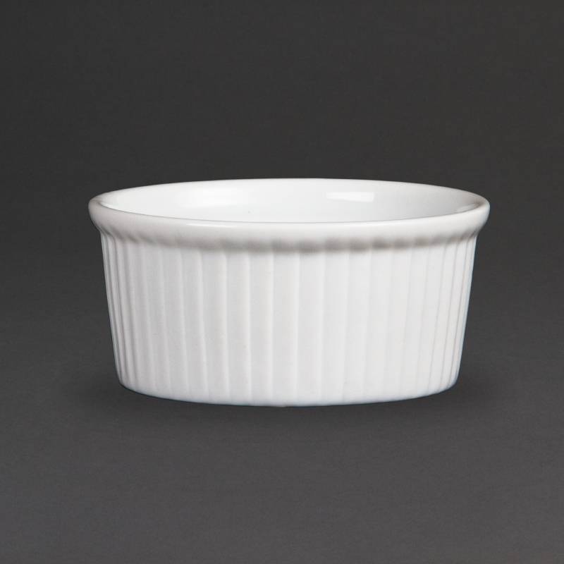 Olympia Wit Porselein Ramekin Geribbeld 9 cm 12 stuks