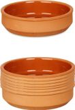 La Dehesa Tapas / Creme brulee schaaltjes - 8x stuks - terracotta/bruin - 16 x 4 cm - serveerschaaltjes - hapjes - voedsel