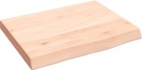 vidaXL Wastafelblad 40x30x(2-4) cm onbehandeld massief eikenhout