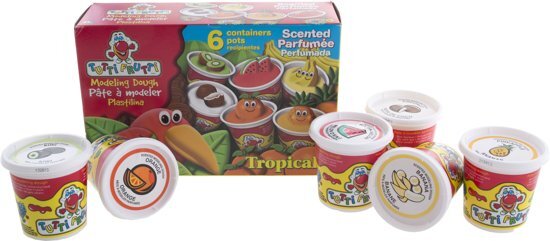 BJ toys Tutti frutti boetseerklei - 6 potjes tropical