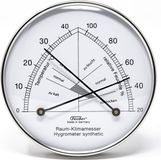 Fischer - Hygromètre intérieur - Acier inoxydable Ø100 mm - Mesureur de confort - Acier inoxydable - Température et humidité