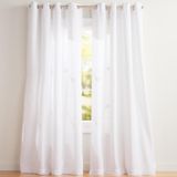 Exclusive Home Loha Linnen doorvoertule top gordijnpaneel paar, 137,2 x 304,8 cm, winter wit