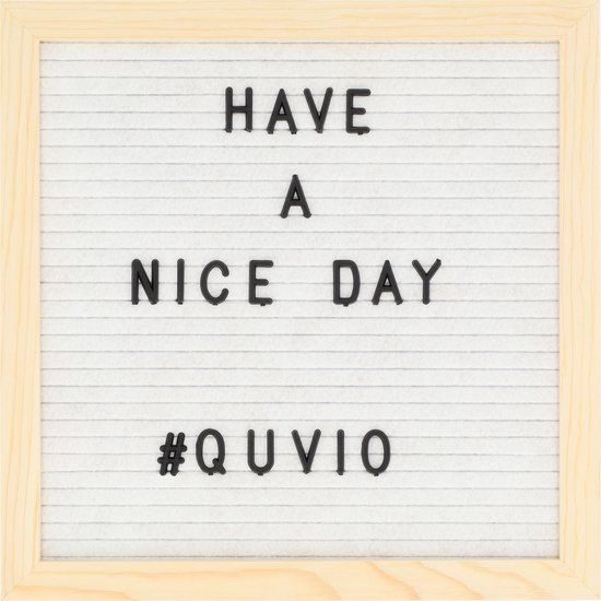 QUVIO Letterbord - Inclusief letters - Hout en vilt - Wit