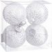 BigBuy Christmas Kerstballen Wit Zilverkleurig Plastic Weefsel Pailletten 10 x 10 x 10 cm (4 Stuks)