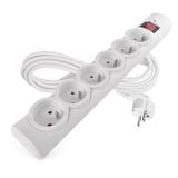 EMOS - Overspanningsbeveiliging stekkerdoos met LED-display, 6-voudig, 3 m kabel