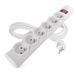 EMOS - Overspanningsbeveiliging stekkerdoos met LED-display, 6-voudig, 3 m kabel