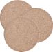Zeller Pannenonderzetters van kurk rond - 3x - lichtbruin - D14 x H1 cm