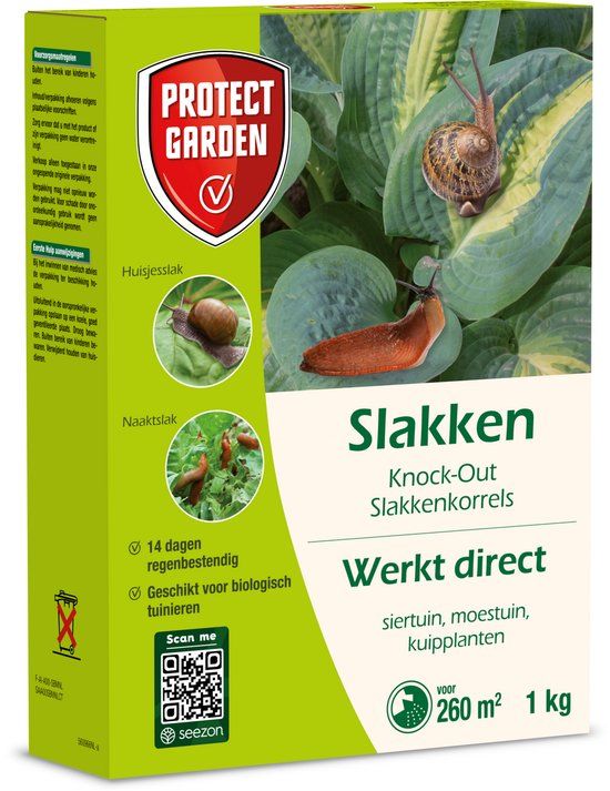 Protect Garden Knock-Out Slakkenkorrels – Biologisch & regenbestendig – Tegen naaktslakken en huisjesslakken – 1 kg voor 260 m²