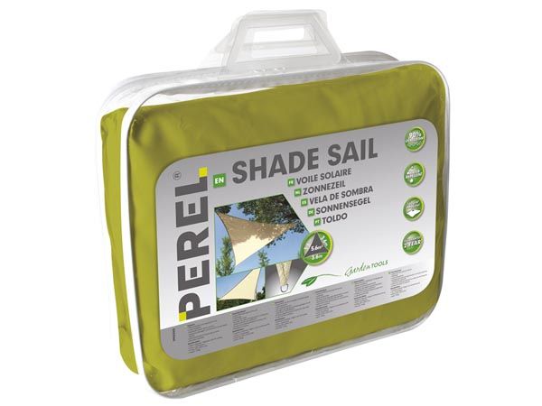 Perel Schaduwdoek - 3.6 x 3.6 x 3.6 m - Limoengroen - Waterafstotend - Polyester