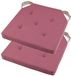 Stof Textile coussin de siège DUO - 2x - Rose - 38 x 38 x 4 cm