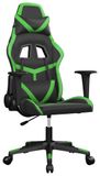 vidaXL Gamingstoel met massagefunctie, zwart en groen, kunstleer