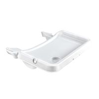 Hauck Alpha Tray, 3 in 1 tafelbladset voor houten kinderstoelen van Hauck Alpha+, Beta+, in diepte verstelbaar tafelblad, afneembaar blad, bekeruitsparing, opstaande rand - wit