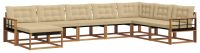 vidaXL - Buiten - bank - set - 8 - st - Natuurlijk - en - Beige - Massief - Acacia - Hout