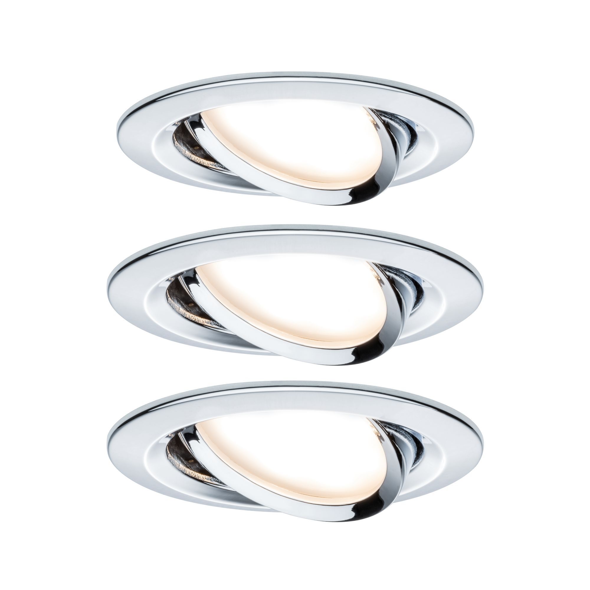 Paulmann 934.52 Nova - Set of 3 - LED Spot - 6W - 460lm - 2700K - Warm White - Aluminum - Chrome