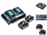 Makita Power Source Kit 18 V met 2x BL 1860 B 6.0 Ah accu en DC 18 SH dubbele lader